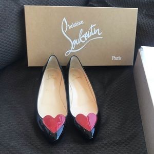 Christian Louboutin red heart flats